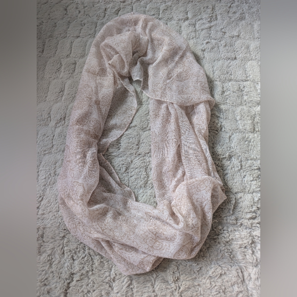 Infinity Scarf Tan and Cream Floral